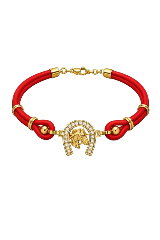 Pulsera Rouge Preto con herradura pavé en oro